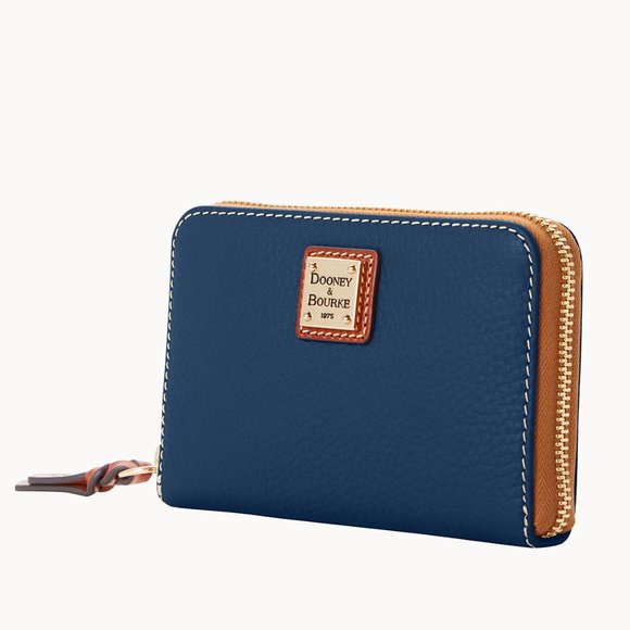NWT- Dooney & Bourke Pebble Leather Medium Zip Around Wallet, Jeans - Picture 8 of 9